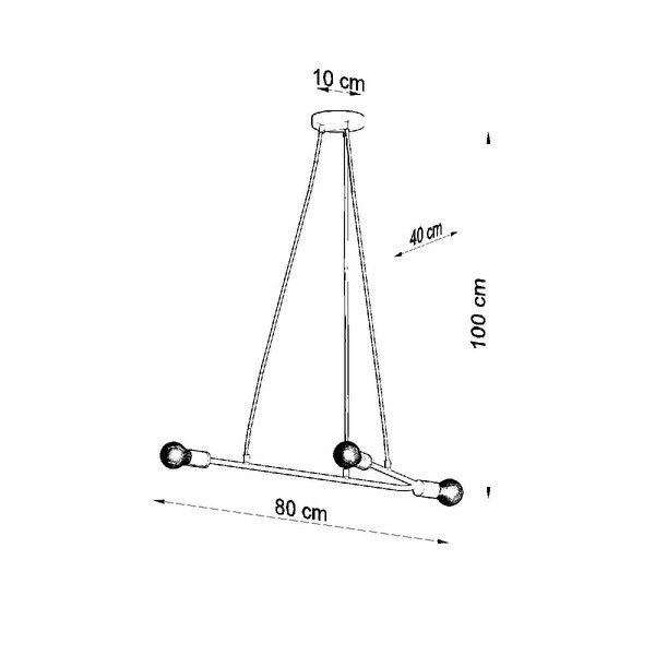 Črna viseča svetilka 80x40 cm Latomia - Sollux-image-3