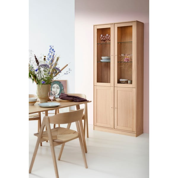 Vitrina z osvetlitvijo v hrastovem dekorju 89x199 cm Mistral - Hammel Furniture-image-1