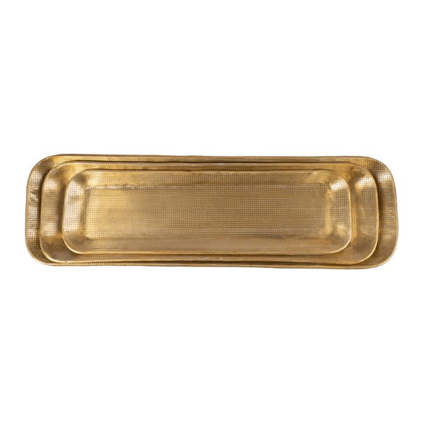 Kovinski dekorativni pladnji v kompletu 3 ks 14x48 cm Grau – Ixia