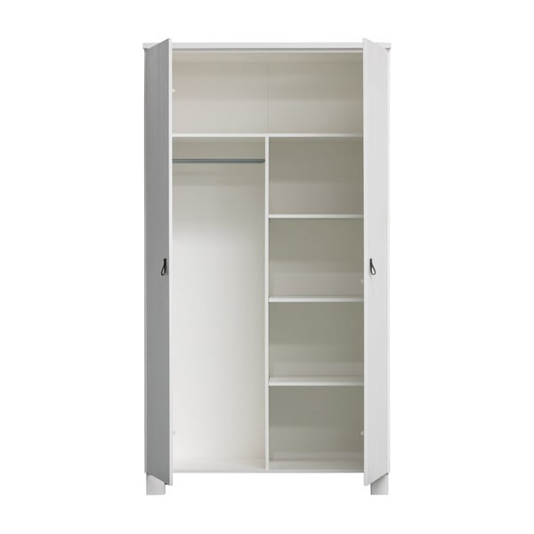 Bela garderobna omara iz masivnega bora 111x202 cm Ties – WOOOD-image-2