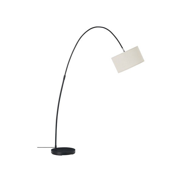 Bela/črna tekstilna stoječa svetilka z upogljivo konstrukcijo (višina 145 cm) Arc – Ellos Home