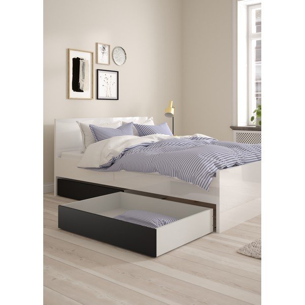 Črni predali za pod posteljo v kompletu 2 ks Naia – Tvilum-image-1