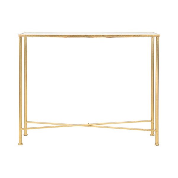 Stranska mizica s stekleno mizno ploščo v beli in zlati barvi 35x100 cm Butterflies – Mauro Ferretti-image-3