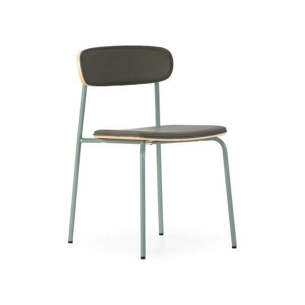 Temno zeleni oblazinjeni jedilni stoli v kompletu z možnostjo nalaganja 2 ks Saula – Marckeric