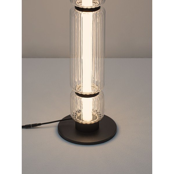 Mat črna steklena LED stoječa svetilka (višina 123 cm) Liesa – Nova Luce-image-1