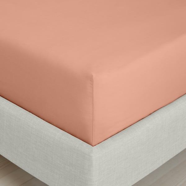 Napenjalna rjuha iz bombažnega perkala v barvi terakote 90x190 cm Cotton Percale – Bianca-image-3