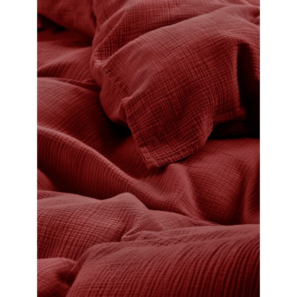 Bordo rdeča enojna posteljnina iz muslina 140x200 cm Amilia – Jotex-image-3