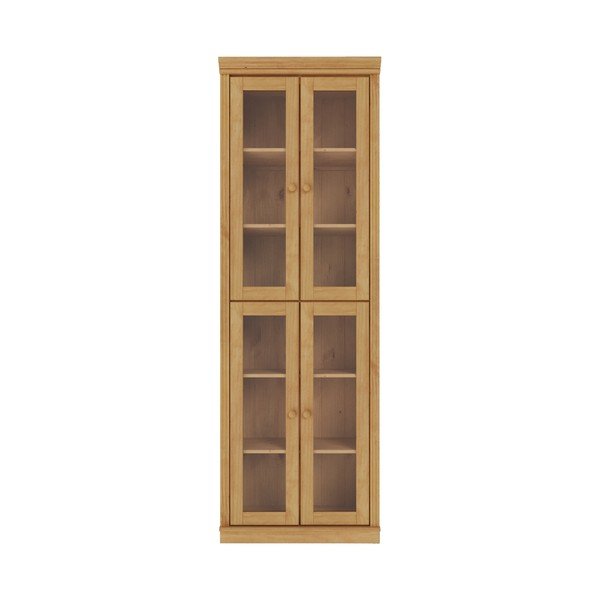 Vitrina iz masivnega bora v svetli naravni barvi 74x223x37 cm Anita – Støraa