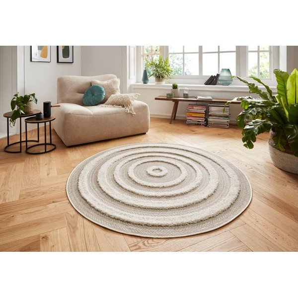 Krem preproga Mint Rugs Handira Circle, ⌀ 160 cm-image-4