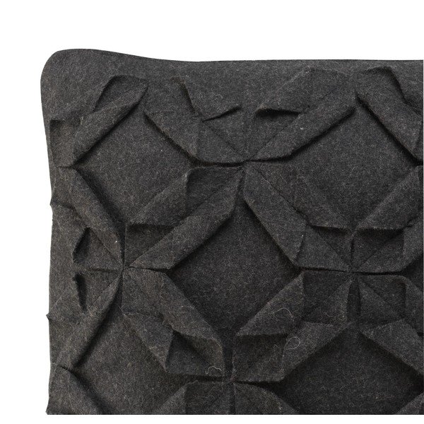 Črna volnena prevleka za vzglavnik HF Living Felt Structured, 50 x 50 cm-image-2
