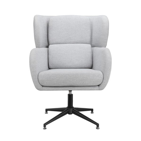 Svetlo siv žameten fotelj z naslonom Vanessa – Støraa-image-3