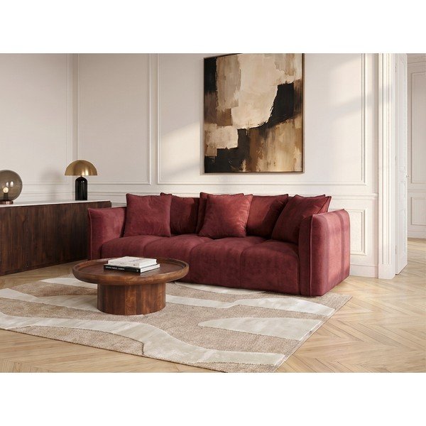 Rdeča sedežna garnitura iz šenilje Harlem – Bobochic Paris-image-1