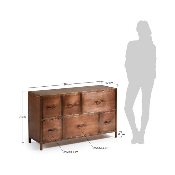 Kovinska komoda v bakreni barvi La Forma Elma-image-2
