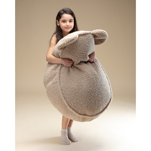 Svetlo rjava otroška vreča za sedenje iz tkanine bouclé Bear – Wigiwama-image-3