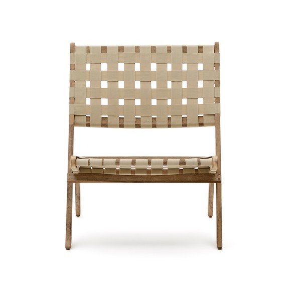 Vrtni fotelj iz masivnega lesa v naravni barvi Chabeli – Kave Home-image-2