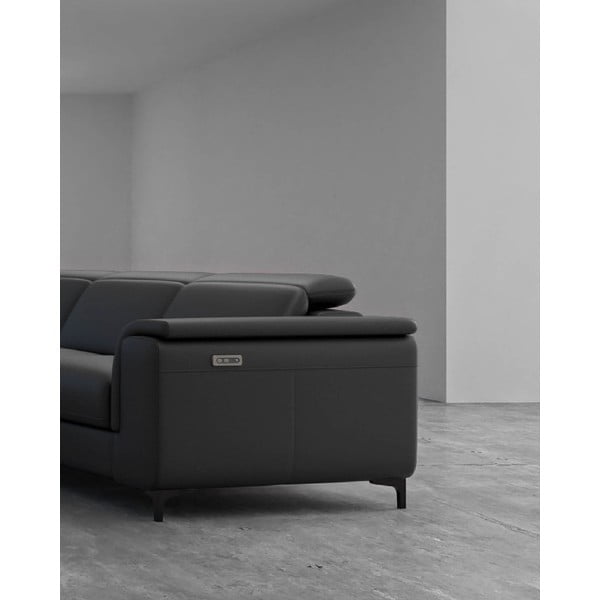 Temno siva usnjena kotna sedežna garnitura (z levim kotom) Brito – MESONICA-image-4