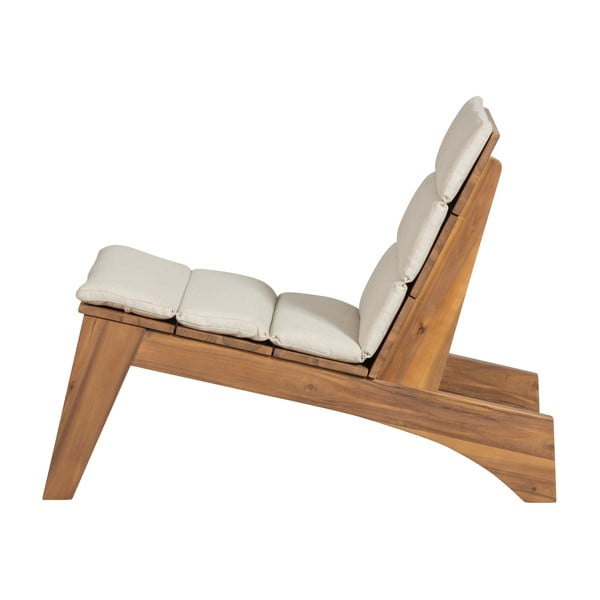 Vrtni fotelj iz masivnega lesa v kremno beli in naravni barvi Kenai – Exotan-image-3