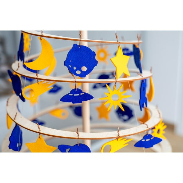 Komplet 8 rumeno-modrih božičnih okraskov iz filca Spira Medium-image-4