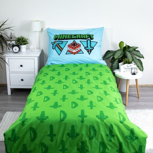 Enojna bombažna otroška posteljnina 140x200 cm Minecraft – Jerry Fabrics-image-2
