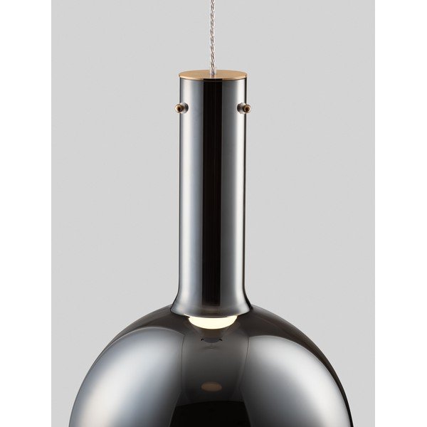 Siva steklena LED zatemnitvena viseča svetilka ø 30 cm Nostos – Nova Luce-image-1