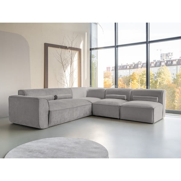 Svetlo siva kotna sedežna garnitura (desni kot) Flex Felix – Miuform-image-3