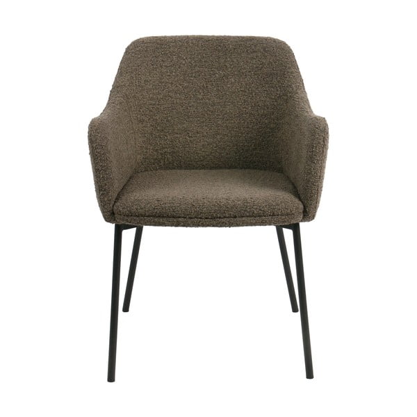 Rjav oblazinjen jedilni stol z nasloni za roke Melilla – House Nordic-image-3