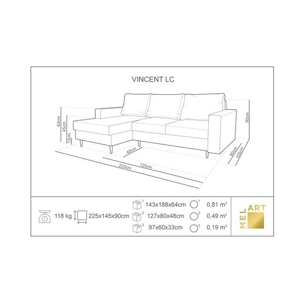 Bež kotna raztegljiva sedežna garnitura z ležalnikom na levi strani Mazzini Sofas Iris-image-4