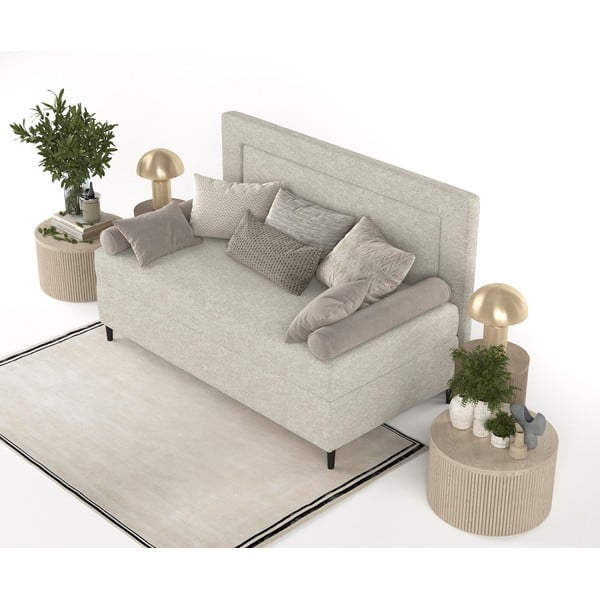 Sivo-bež oblazinjena postelja 80x200 cm Alba – Maison de Rêve-image-4