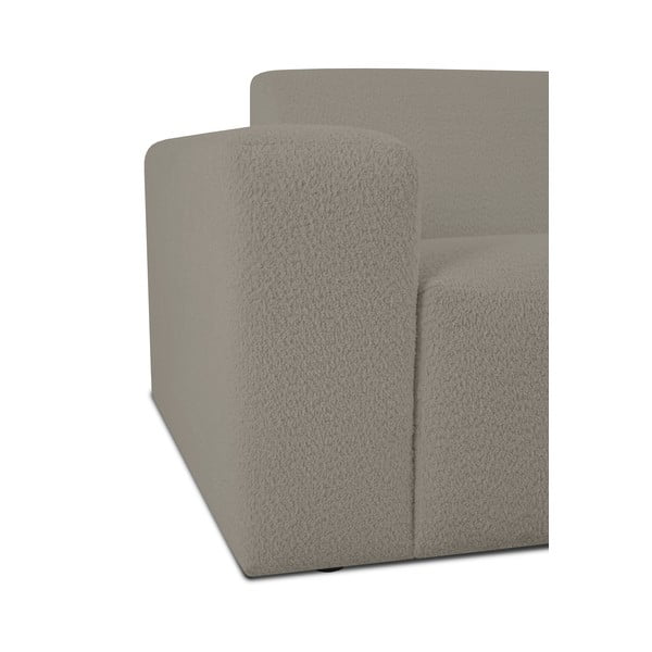 Svetlo rjava kotna sedežna garnitura iz tkanine bouclé (desni kot) Roxy – Scandic-image-4