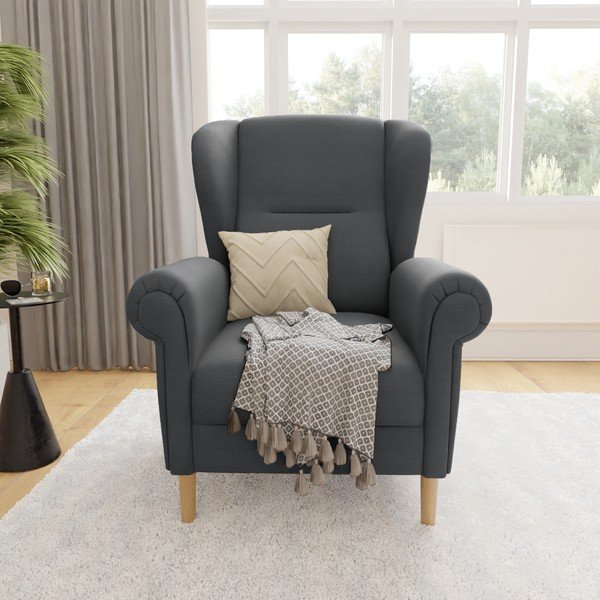 Temno siv fotelj z naslonom Swan – Ropez-image-1