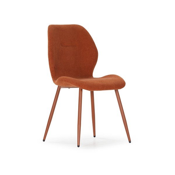 Oblazinjeni jedilni stoli v kompletu 4 ks v barvi terakote Ansu – Marckeric