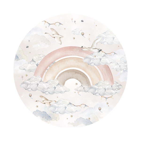 Otroška stenska nalepka Dekornik Bright Rainbow in a Circle, ø 150 cm