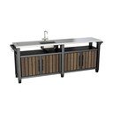 Vrtna kuhinja v orehovem dekorju 237x52 cm Unity Chef – Keter