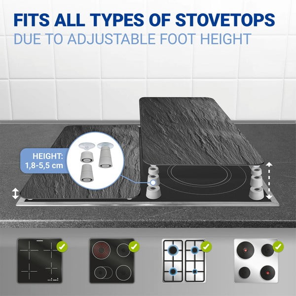 Komplet 2 steklenih zaščitnih plošč za štedilnik Wenko Slates, 52 x 30 cm-image-3