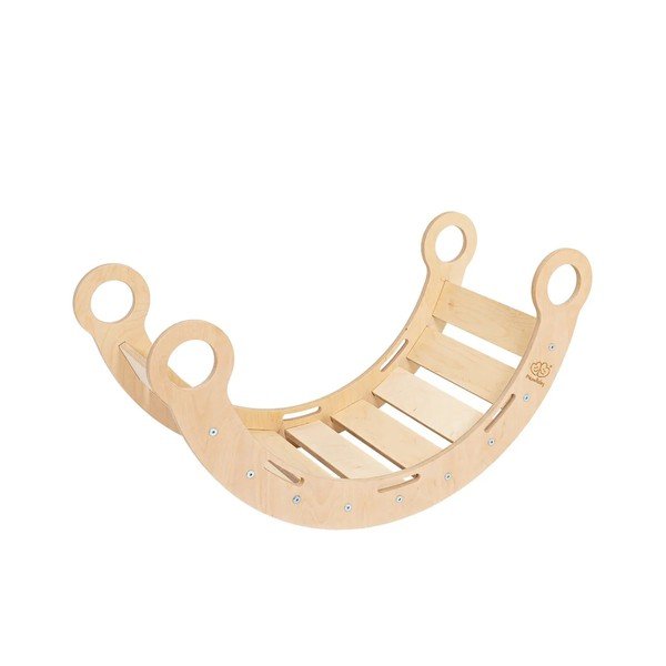 Gugalnica iz masivnega bora v naravni barvi 39x75x38 cm Montessori – Meowbaby-image-4