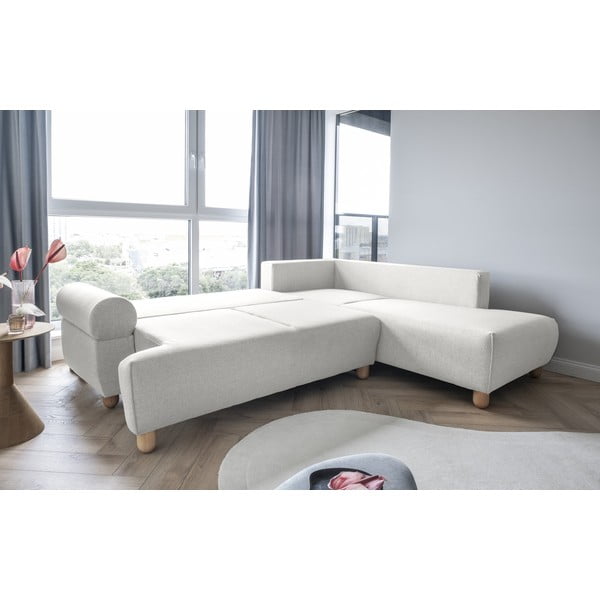 Kremno bel raztegljiv kotni kavč (desni kot) Bouncy Olli - Miuform-image-4