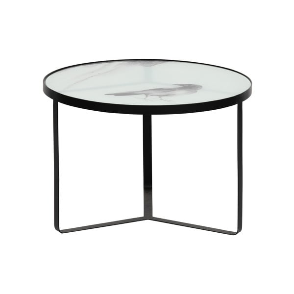 Kovinska odlagalna mizica s stekleno ploščo BePureHome Fly, ⌀ 55 cm