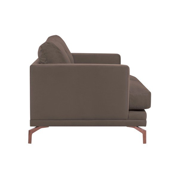 Windsor & Co Zofe Jupiter rjava dvosedežna zofa z zlato obarvanim podnožjem-image-2