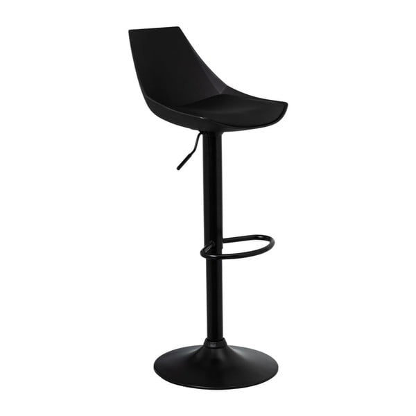 Črni barski stoli v kompletu z nastavljivo višino 2 ks iz umetnega usnja (višina sedeža 56,5 cm) – Casa Selección