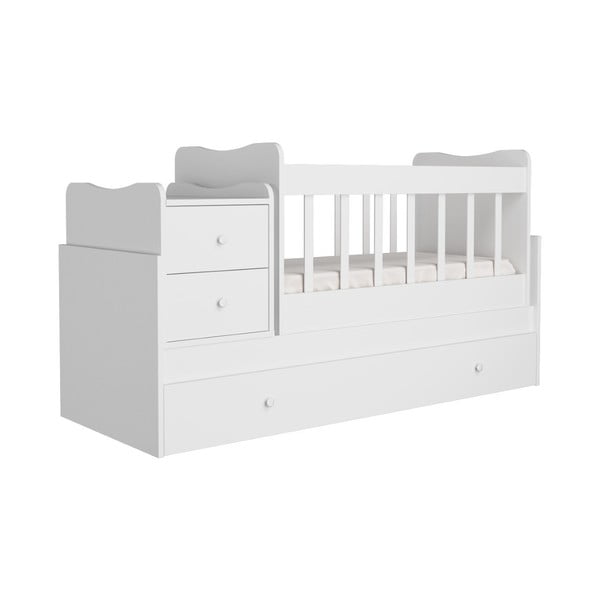 Bela otroška posteljica s prostorom za shranjevanje 60x120 cm Sansa – Kalune Design