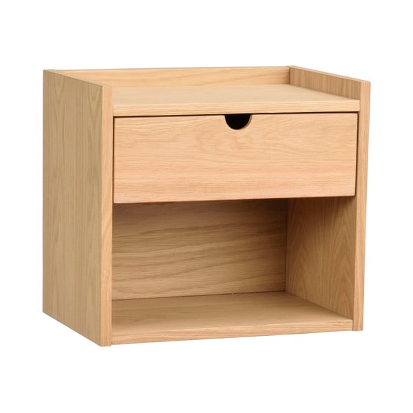 Stenska/s policami nočna omarica iz masivnega hrasta v naravni barvi Hillmond – Rowico-image-3