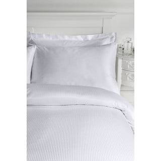 Siva posteljnina za zakonsko posteljo 200x200 cm Satin Stripe - Catherine Lansfield