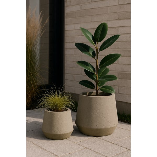Komplet 2 cvetličnih lončkov Bonami Selection Concrete-image-1