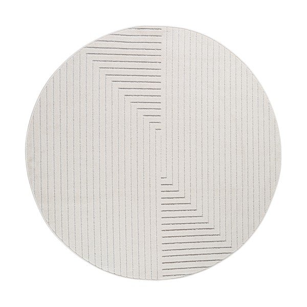 Kremno bela okrogla notranja in zunanja preproga ø 80 cm Nova 1202 – Ayyildiz Carpets