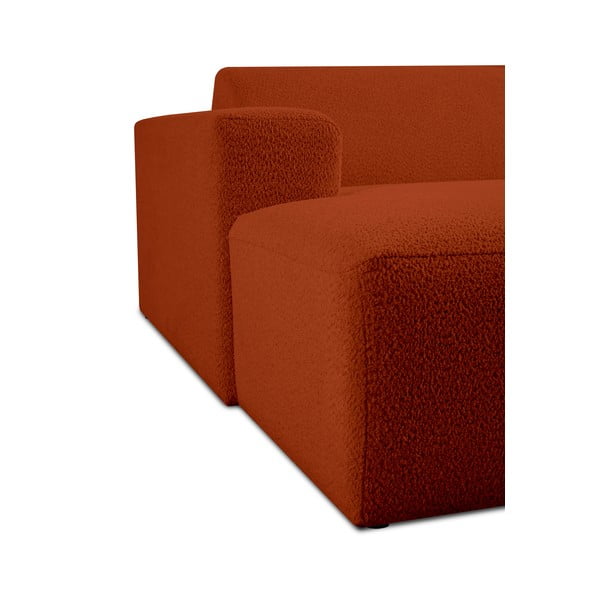 Opečnato oranžen modul za sedežno garnituro iz tkanine bouclé (levi kot) Roxy – Scandic-image-4