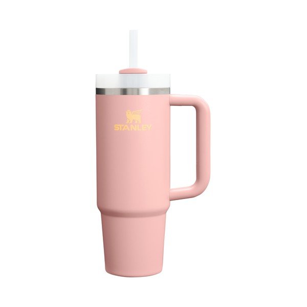 Breskova termovka s slamico iz nerjavečega jekla 890 ml Quencher H2.O FlowState™ Tumbler Peach Rose – Stanley