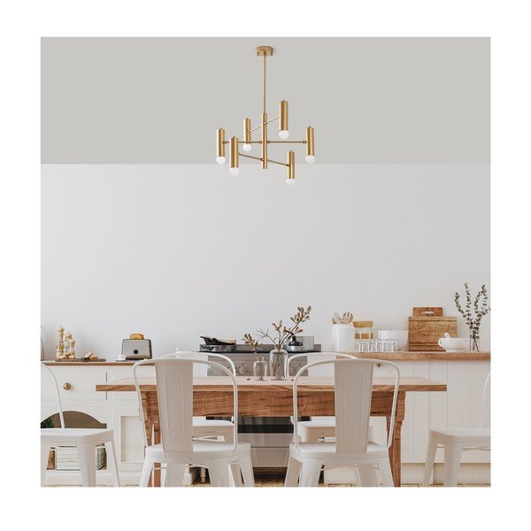 Viseča svetilka v zlati barvi s kovinskim senčilom Gharib – Opviq lights-image-4