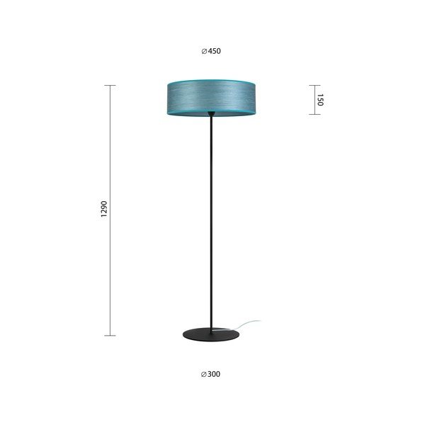 Modra stoječa svetilka iz naravnega furnirja Sotto Luce Ocho XL, ⌀ 45 cm-image-3