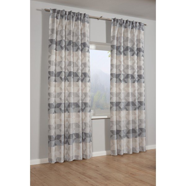 Siva prosojna zavesa 245x140 cm Jacquard - Gardinia-image-1