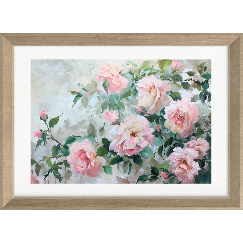Tiskana slika z okvirjem 75x56 cm Blooming Roses